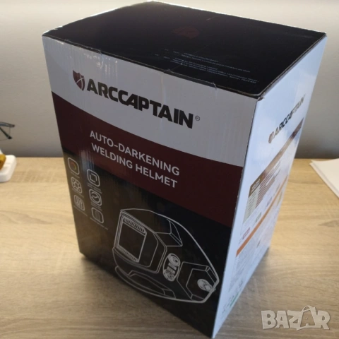Заваръчна маска ARCCAPTAIN MIG MAG TIG с автоматично затъмняване, 100 x 93 мм, широк обзор, снимка 12 - Други инструменти - 54753080