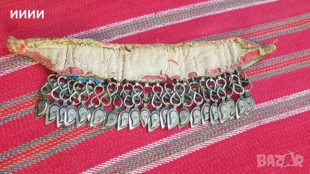 Родопски османски сребърен прочелник кучка трепка сокай накит, снимка 2 - Антикварни и старинни предмети - 55694103