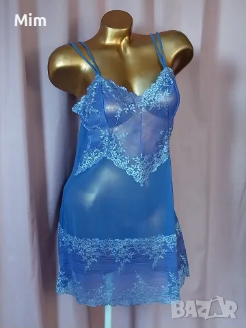 Синя и черна нощница , снимка 3 - Нощници - 55515107