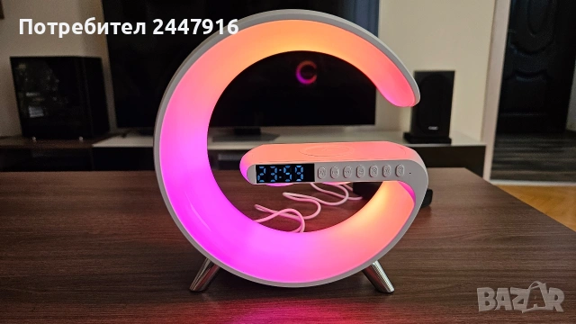 G shape RGB блутуут колонка и wireless charger 15w, снимка 4 - Bluetooth тонколони - 54516271