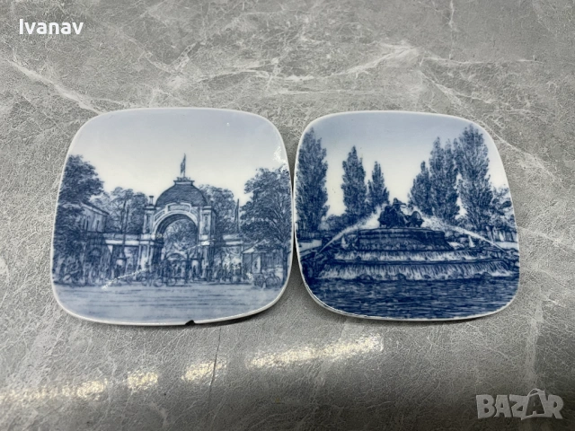 Комплект от две малки чинийки Royal Copenhagen Bing & Grondahl, произведени в Дания