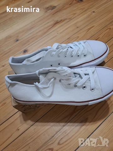 Бели кецове-номер 40, снимка 8 - Кецове - 54061431