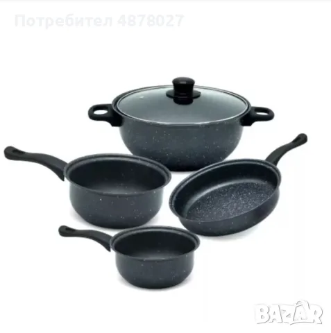 Комплект качествени тенджери от 7 части с незалепващо мраморно покритие.  ? Обновете своята кухня с , снимка 5 - Съдове за готвене - 55499070