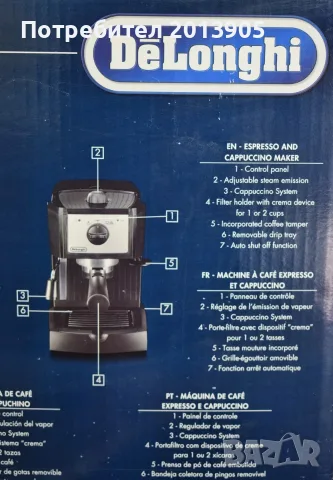 Кафемашина Delonghi  EC153.B, снимка 3 - Кафемашини - 55292499