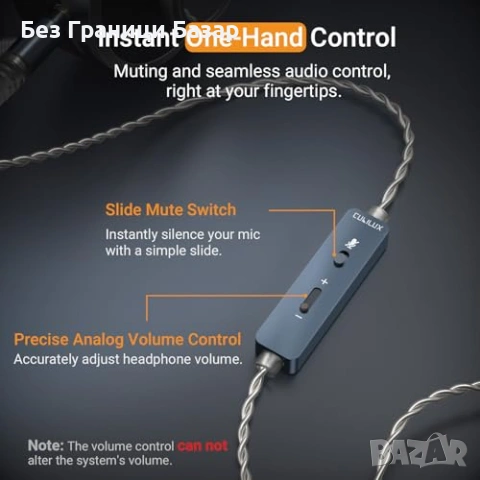 Нов 3.5mm AUX кабел за слушалки с бум микрофон за игри и разговори, снимка 5 - Други - 54101008