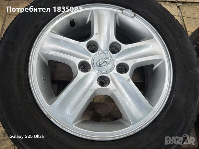Лети джанти 15ки 5х114.3 Hyundai + летни гуми 185/65/15, снимка 4 - Гуми и джанти - 55289196
