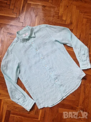 Страхотна мъжка ленена риза UNIQLO размер S , 100% лен , снимка 2 - Ризи - 55656620
