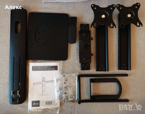 Стойка за бюро за 2 монитора 17"-27" VESA 70x70, 100x100, 2~6кг, снимка 2 - Стойки, 3D очила, аксесоари - 54001943