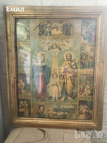 Стара икона литография Царство България 