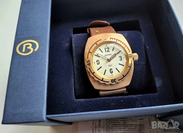 Нов Vostok amphibia 1967 Bronze automatic, 200м, снимка 4 - Мъжки - 54986749
