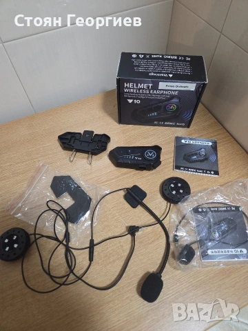Чисто нова безжична Bluetooth слушалка за каска (модел V10),
