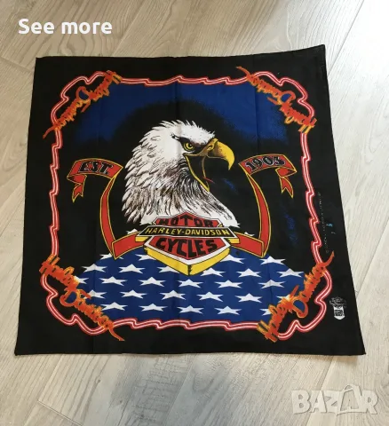 Harley Davidson Eagle Bandana Scarf  Vtg Made In USA шал