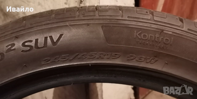 Продавам 2 броя летни гуми 245.45.19 на 1 сезон дот 2022 Hankook, снимка 3 - Гуми и джанти - 54228594