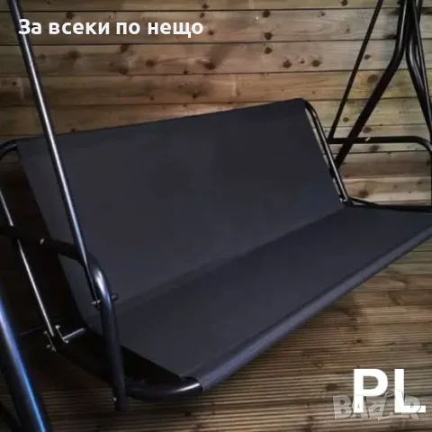 Градинска люлка със сенник, черна Код P2845, снимка 2 - Градински мебели, декорация  - 55329141