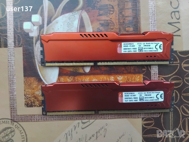 Kingston Fury HyperX 2 x 8GB DDR3, снимка 2 - RAM памет - 54958767