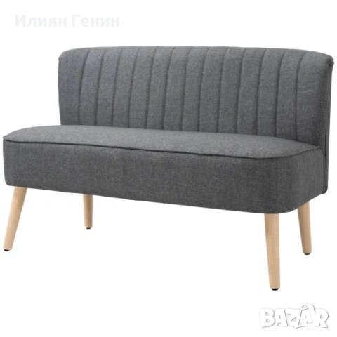 Двуместен диван HOMCOM, тапициран с ленен вид, снимка 4 - Дивани и мека мебел - 54164206