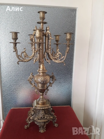голям бронзов свещник, снимка 2 - Антикварни и старинни предмети - 54967973