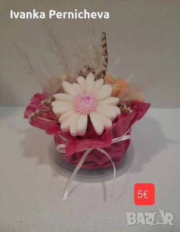 Букет от соеви свещи , снимка 16 - Изкуствени цветя - 54115302