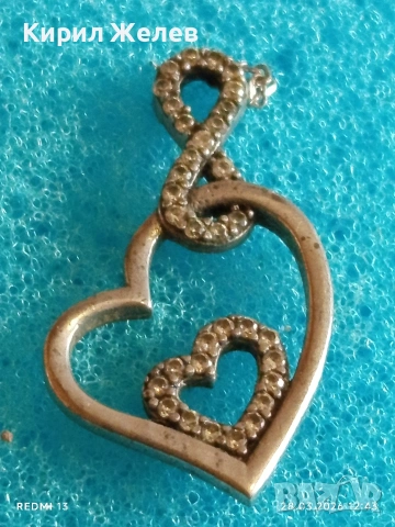 Сребърна висулка във формата на сърце ❤️ с символ безкрайност и цирконий нежно бижу 52927, снимка 6 - Колиета, медальони, синджири - 54005259