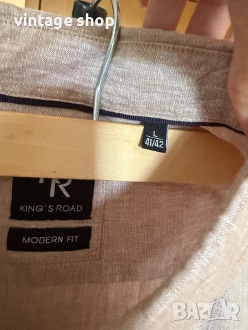 Мъжка ленена риза King’s Road, размер XL, снимка 9 - Ризи - 54486319
