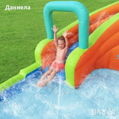 Голям надуваем воден парк с пързалка, басейн, стена за катерене и духалка – 365×320×270 см, снимка 7 - Басейни и аксесоари - 54974840