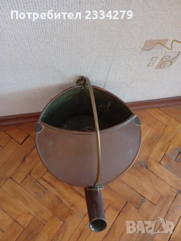 Английска стара медна лейка, съд за течности., снимка 5 - Антикварни и старинни предмети - 55383056