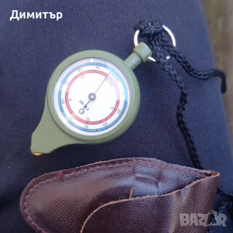 Армейски двустранен курвиметър КМ-59.А – СССР, отличен, с кожен калъф, снимка 7 - Антикварни и старинни предмети - 55298611