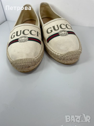 Бежови еспадрили Gucci 39 Оригинал, снимка 3 - Дамски ежедневни обувки - 55103265