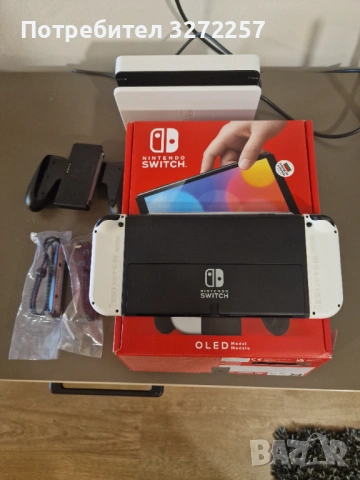 Nintendo Switch OLED White + Пълен комплект + Кутия, снимка 3 - Nintendo конзоли - 54939450