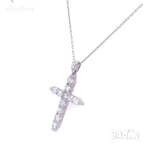 Златнo колие с диаманти 0,96Ct. чистота:SI 42см. модел:42559-1, снимка 2 - Колиета, медальони, синджири - 55573815