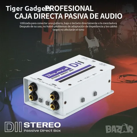 Bolanle D2 пасивен стерео DI Box 2-канален с XLR, -15dB PAD, Ground Lift и Phase Reverse, снимка 4 - Ресийвъри, усилватели, смесителни пултове - 55562462