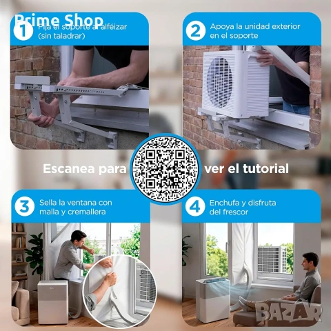 Мобилен инверторен климатик Midea PortaSplit 4в1, 12000 BTU, сплит система, лесен монтаж , снимка 4 - Климатици - 54268669