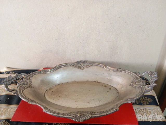 посребрена купа,фруктиера арт деко