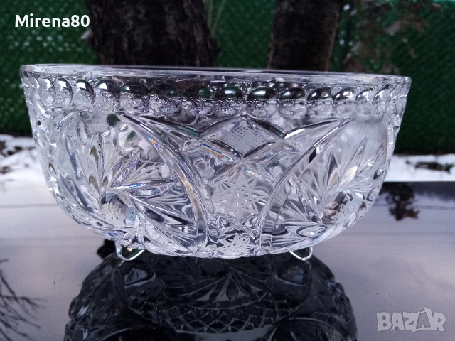 Полска кристална купа, снимка 3 - Антикварни и старинни предмети - 55073253