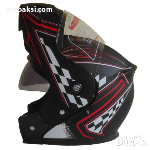 Модуларна Мото каска -355-1, снимка 4 - Аксесоари и консумативи - 54095432