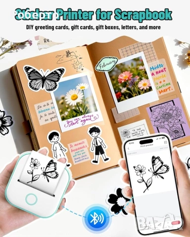 Мини принтер Phomemo T02, снимка 3 - Други - 54971815