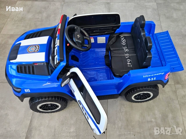 ТОП ЦЕНАНОВО!Акумулаторен джип RAM POLICE BLUE с 12V батерия,EVA гуми,сигнални светлини,,USB,дистанц, снимка 10 - Детски велосипеди, триколки и коли - 55055587