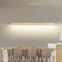 Дървена линейна висяща LED лампа Mikeru 130 см, димируема, снимка 4