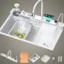 Умна кухненска мивка с изтеглящ се кран – LED дисплей, водопад, филтрирана вода и пълен комплект за , снимка 4