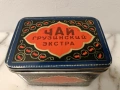 Стара метална кутия от руски чай, снимка 2