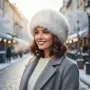 Дамска шапка с дълъг пухкав косъм – топлина и класа през зимата, снимка 3