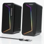 SOULION компютърни високоговорители, USB C/USB захранвани, цветна LED светлина, стерео 2.0, снимка 1