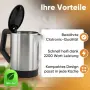 Clatronic WKS 3692 Електрическа кана 1.5L 2200W от неръждаема стомана, снимка 3