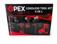 Kомплект безжични инструменти OPEX 21 V 4 в 1 гаечен ключ и бормашина/отвертка, ъглошлайф и перфорат, снимка 1