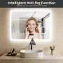 LUVODI Огледало за баня с LED осветление: 800x600 мм стенно огледало с Bluetooth, снимка 6