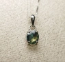 Ръчно колие с естествен австралийски двуцветен Сапфир 1.22ct VVS с верижка и Сертификат, снимка 8