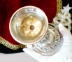Английски посребрен свещник Ianthe,релефни рози. , снимка 6