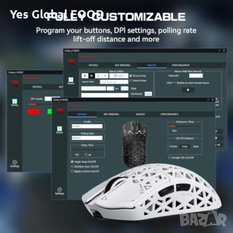 Безжична геймърска мишка 42000 DPI PAW3950MAX RGB, снимка 7 - Клавиатури и мишки - 55016900