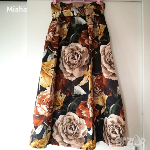 Красива сатенена дълга дамска пола размер S-М, снимка 2 - Поли - 54212223