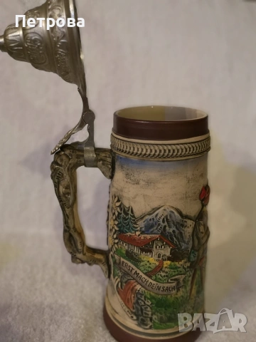 Голяма, релефна немска халба за бира. , снимка 7 - Колекции - 54010318